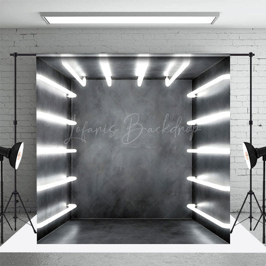 Lofaris Gray Glowing Chamber Corridor Photography Backdrop