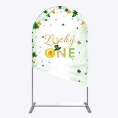 Lofaris Green and Gold Lucky ONE St. Patrick’s Day Arch Backdrop Kit Shamrock First Birthday Party Decor