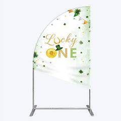 Lofaris Green and Gold Lucky ONE St. Patrick’s Day Half Moon Arch Backdrop Kit Shamrock First Birthday Party Decor