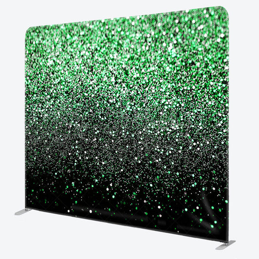 Lofaris Green Black Glitter Party Pillow Cover Backdrop