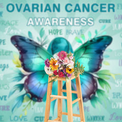 Lofaris Green Butterfly Ovaroian Cancer Awareness Backdrop