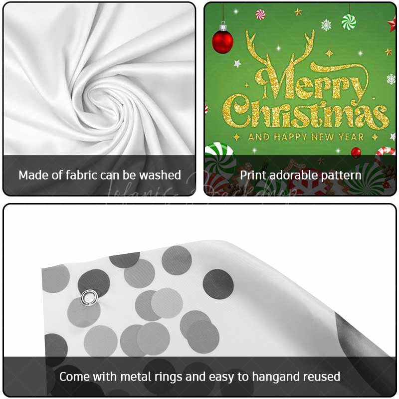 Lofaris Green Christmas Vibe Candy Cane Garage Door Banner