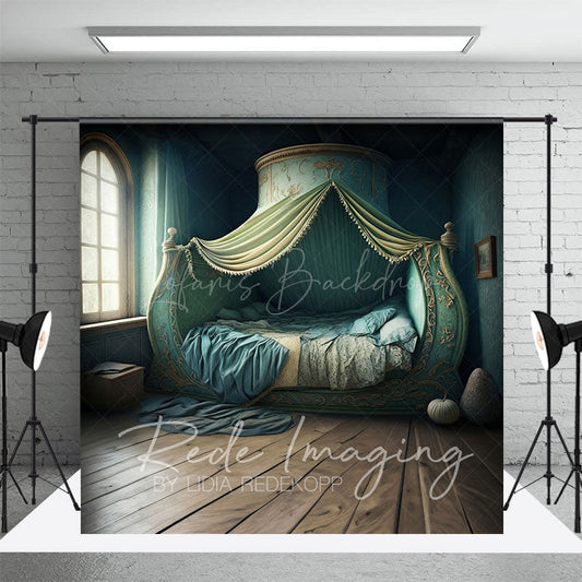 Lofaris Green Exotic Vibe Princess Bedroom Photo Backdrop