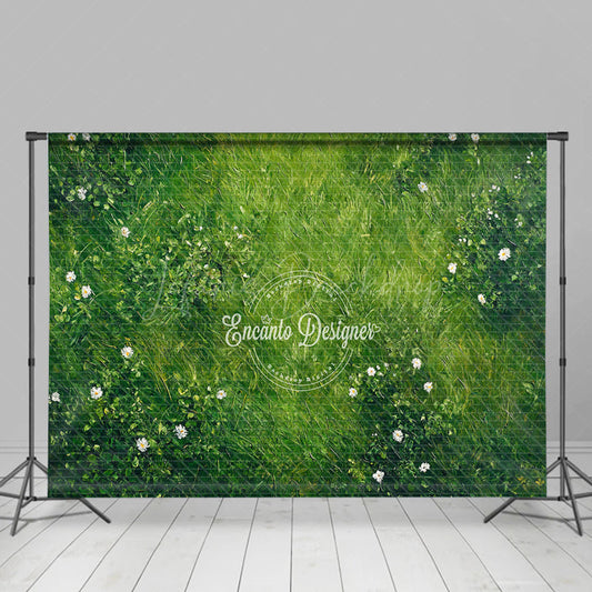 Lofaris Green Grass And Floral Boho Spring Wedding Backdrop
