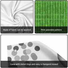 Lofaris Green Grass Goal Football Field Garage Door Banner