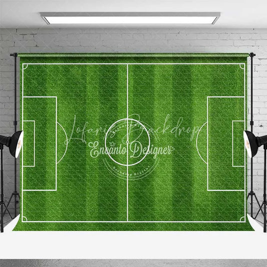Lofaris Green Grass Soccer Field Sports Backdrop Football Pitch Theme for Birthday Party Game Day Photography