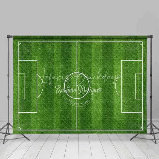 Lofaris Green Grass Soccer Field Sports Backdrop Football Pitch Theme for Birthday Party Game Day Photography