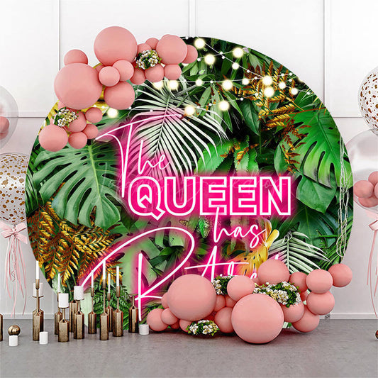 Lofaris Green Hawaii Plants Round Queen Retirement Backdrop