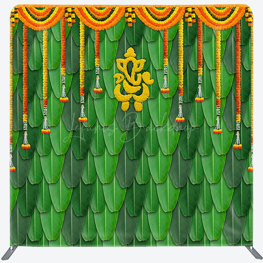 Lofaris Green Indian Ganesha Photography Pillow Case Backdrop