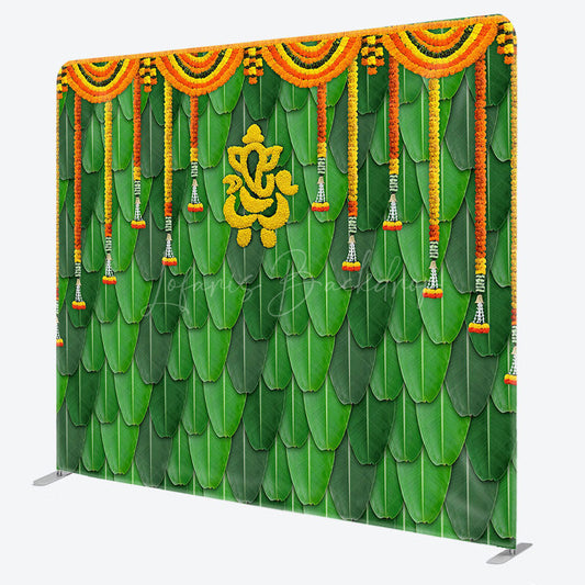 Lofaris Green Indian Ganesha Photography Pillow Case Backdrop