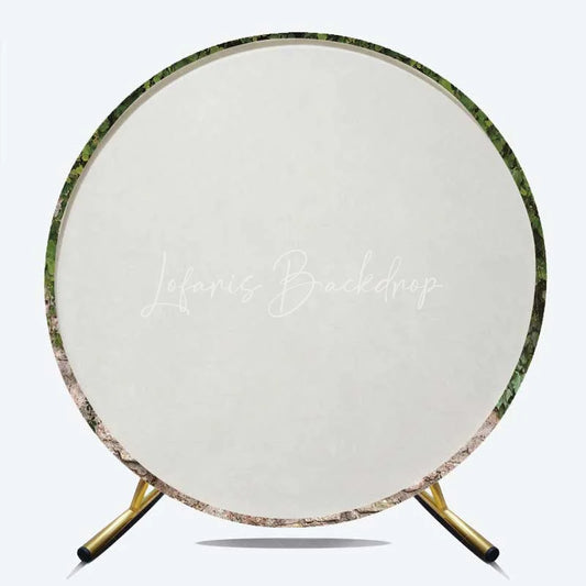 Lofaris Green Ivy Stone Wall Round Backdrop Rustic Garden Greenery and Ancient Brick Wedding Background