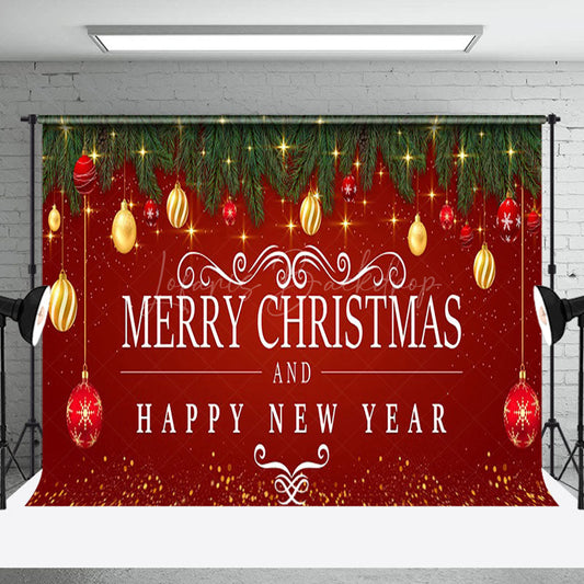 Lofaris Green Leaf Bell Red Festive Merry Christmas Backdrop