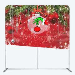 Lofaris Green Monster Hand Tension Fabric Backdrop Red Ornament Snowflake Decor Funny Christmas Theme Background for Party