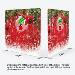 Lofaris Green Monster Hand Tension Fabric Backdrop Red Ornament Snowflake Decor Funny Christmas Theme Background for Party