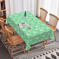 Lofaris Green Palm Leaves Rectangle Tablecloth Tropical Plant Fern Nature Pattern Cover Spring Summer Dining Decoration
