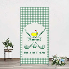 Lofaris Green Plaid Mastered His First Year Rectangle Backdrop