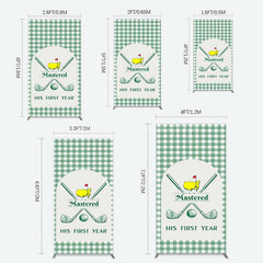 Lofaris Green Plaid Mastered His First Year Rectangle Backdrop