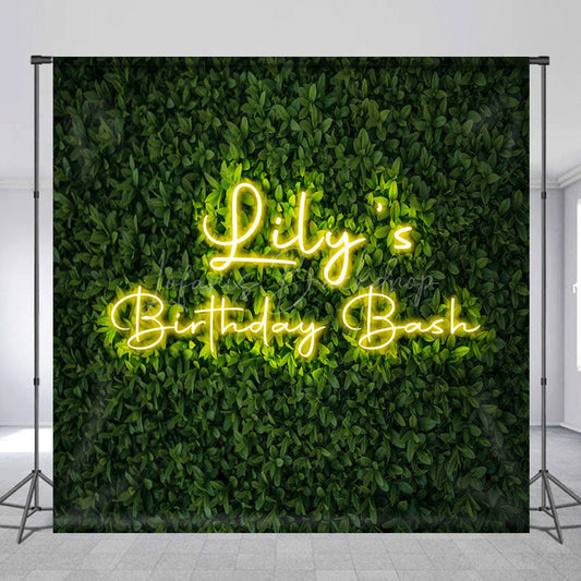 Lofaris Green Plant Simple Vibe Custom Birthday Backdrop