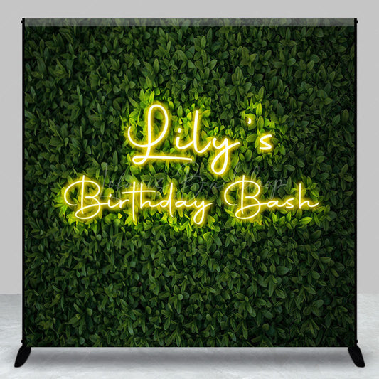Lofaris Green Plant Simple Vibe Custom Birthday Backdrop