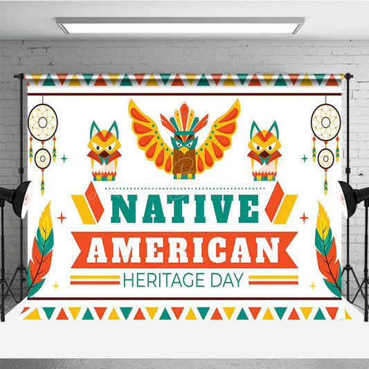 Lofaris Green Red Yellow Native American Heritage Day Backdrop