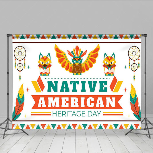 Lofaris Green Red Yellow Native American Heritage Day Backdrop