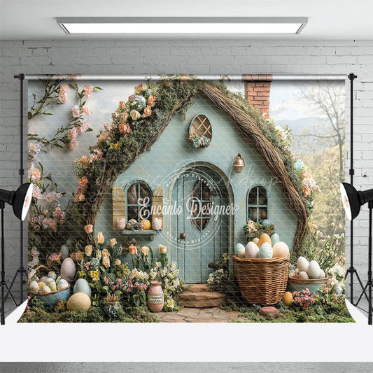 Lofaris Green Rustic House Greenery Floral Easter Backdrop