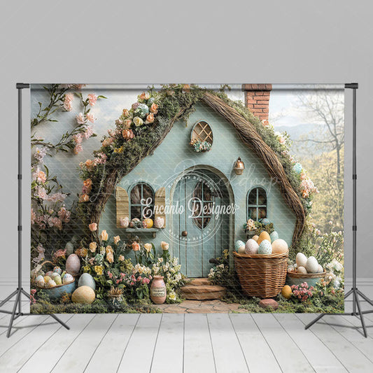 Lofaris Green Rustic House Greenery Floral Easter Backdrop