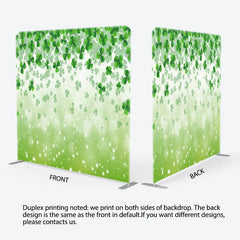 Lofaris Green Shamrock Tension Fabric Backdrop Lucky Clover Sparkles Decor St Patricks Day Theme Background for Spring Party
