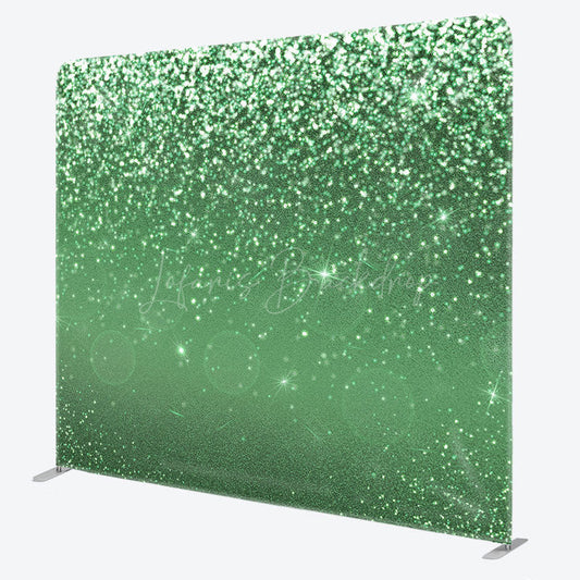Lofaris Green Silver Glitter Dance Party Pillow Case Backdrop