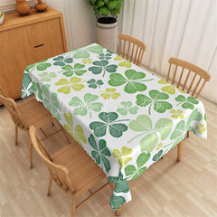 Lofaris Green Sketch Shamrock Rectangle Tablecloth Lucky Four Leaf Clover St Patricks Day Table Cover