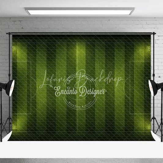 Lofaris Green Soccer Field Backdrop Football Pitch Stadium Lights Sports Theme Party Photo Booth