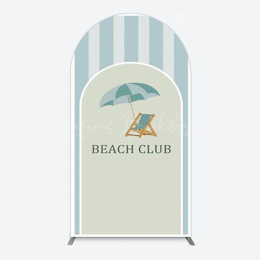 Lofaris Green Stripe Arch Beach Club Party Backdrop
