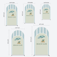 Lofaris Green Stripe Arch Beach Club Party Backdrop
