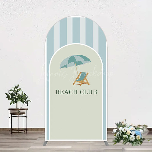 Lofaris Green Stripe Arch Beach Club Party Backdrop