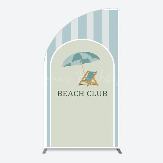 Lofaris Green Stripe Half Moon Arch Beach Club Party Backdrop