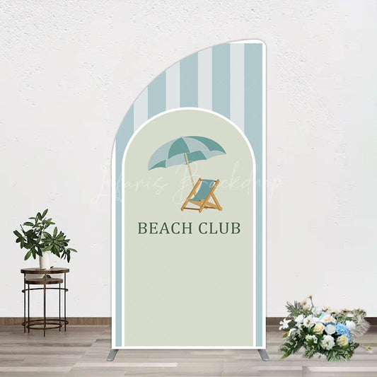 Lofaris Green Stripe Half Moon Arch Beach Club Party Backdrop