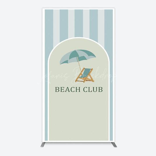 Lofaris Green Stripe Rectangle Beach Club Party Backdrop