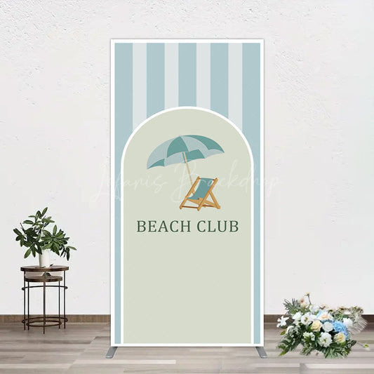 Lofaris Green Stripe Rectangle Beach Club Party Backdrop