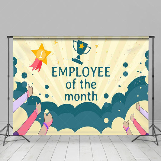 Lofaris Green Yellow Trophy Employee of The Month Backdrop