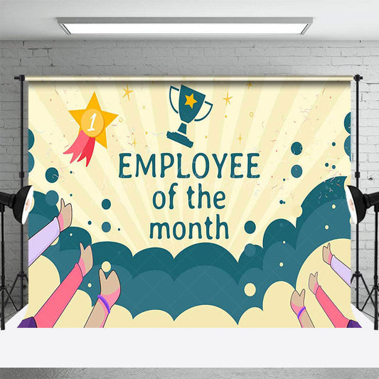 Lofaris Green Yellow Trophy Employee of The Month Backdrop