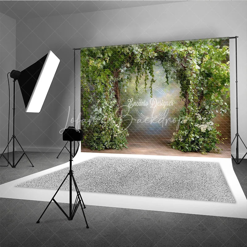 Lofaris Greenery Arch Backdrop Secret Garden Wedding Photo Prop Lush Woodland Trees with Vines for Party
