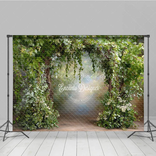 Lofaris Greenery Arch Backdrop Secret Garden Wedding Photo Prop Lush Woodland Trees with Vines for Party