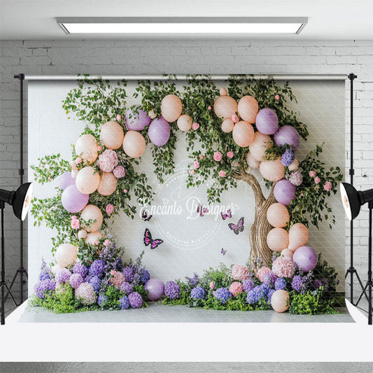 Lofaris Greenery Balloons Tree Floral Cake Smash Backdrop