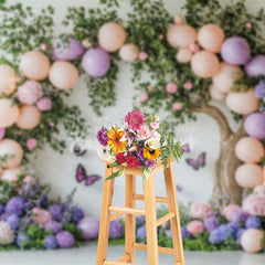 Lofaris Greenery Balloons Tree Floral Cake Smash Backdrop