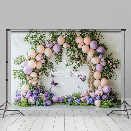 Lofaris Greenery Balloons Tree Floral Cake Smash Backdrop