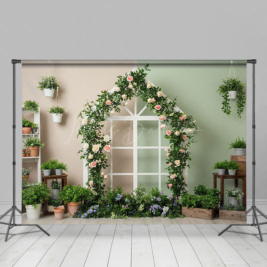 Lofaris Greenery Floral Room Spring Photography Backdrop