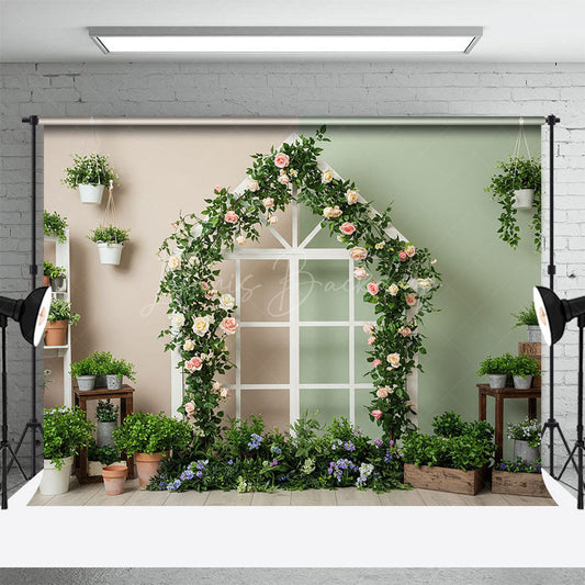 Lofaris Greenery Floral Room Spring Photography Backdrop