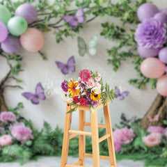 Lofaris Greenery Floral Tree Balloons Cake Smash Backdrop