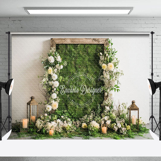 Lofaris Greenery Floral Wall Candlelight Wedding Backdrop