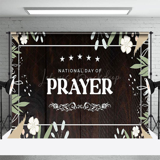 Lofaris Greenery Floral Wood National Day Of Prayer Backdrop